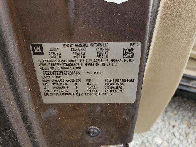 5GZLVVED9AJ200196 - 2010 SATURN OUTLOOK XR BROWN photo 13