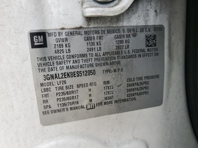 3GNAL2EK8ES512050 - 2014 CHEVROLET CAPTIVA LS 白色 照片 13