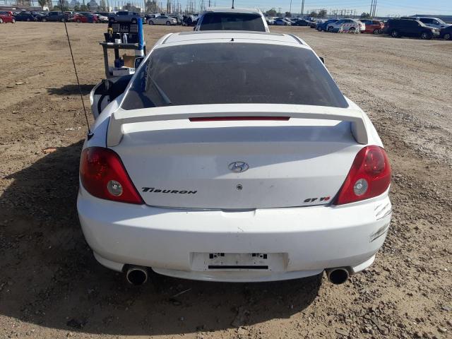 KMHHN65F54U110363 - 2004 HYUNDAI TIBURON GT WHITE photo 6