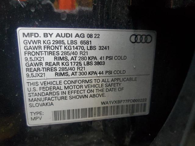 WA1VXBF77PD000222 - 2023 AUDI Q7 PRESTIGE BLACK photo 13