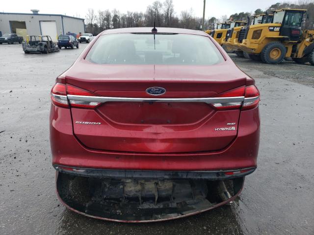 3FA6P0LU3JR287197 - 2018 FORD FUSION SE HYBRID BURGUNDY photo 6