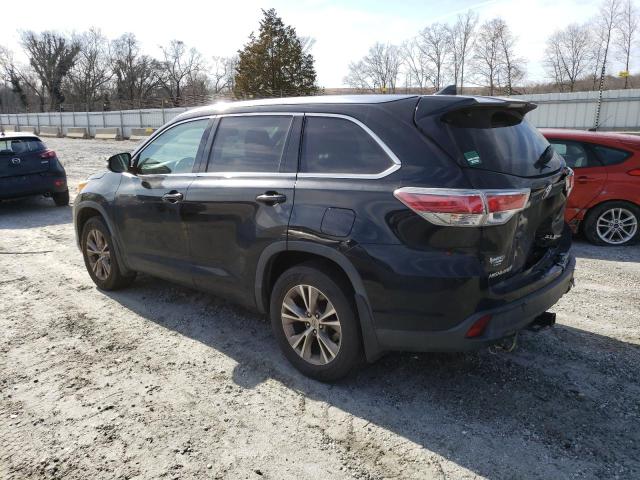 5TDJKRFH5ES016814 - 2014 TOYOTA HIGHLANDER XLE BLACK photo 2