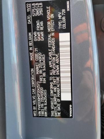YV4ED3GM2P2042573 - 2023 VOLVO C40 RECHARGE ULTIMATE GRAY photo 12