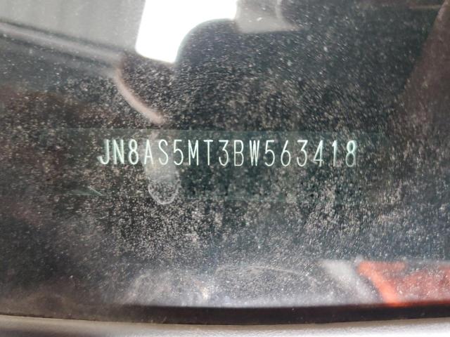 JN8AS5MT3BW563418 - 2011 NISSAN ROGUE S BLACK photo 12