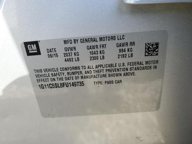 1G11C5SL8FU149735 - 2015 CHEVROLET MALIBU 1LT SILVER photo 12