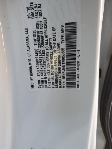 5FNRL6H71KB050865 - 2019 HONDA ODYSSEY EXL WHITE photo 14