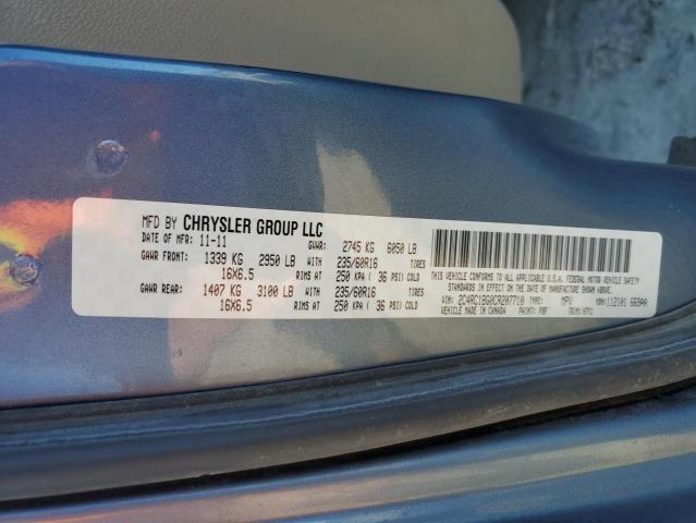 2C4RC1BG0CR207710 - 2012 CHRYSLER TOWN & COU TOURING ლურჯი ფოტო 13