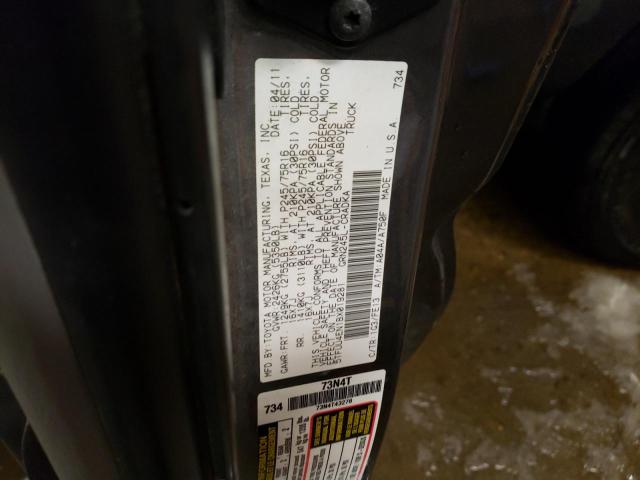 5TFUU4EN1BX019281 - 2011 TOYOTA TACOMA ACCESS CAB ნაცრისფერი ფოტო 12