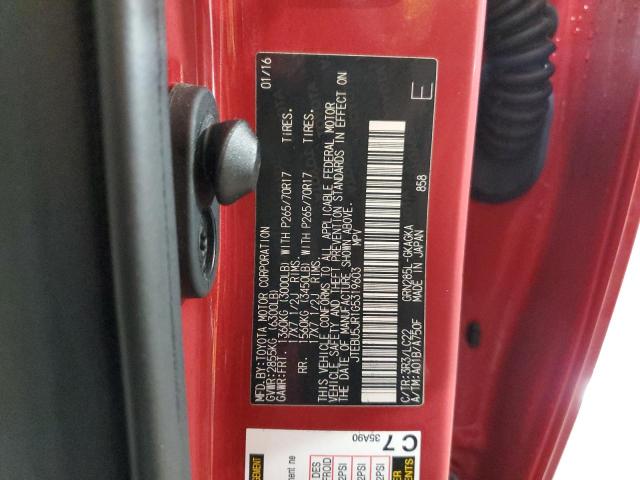 JTEBU5JR1G5319603 - 2016 TOYOTA 4RUNNER SR5/SR5 PREMIUM 红色 照片 12