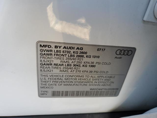 WA1C4AFY0J2026036 - 2018 AUDI SQ5 PRESTI WHITE photo 12