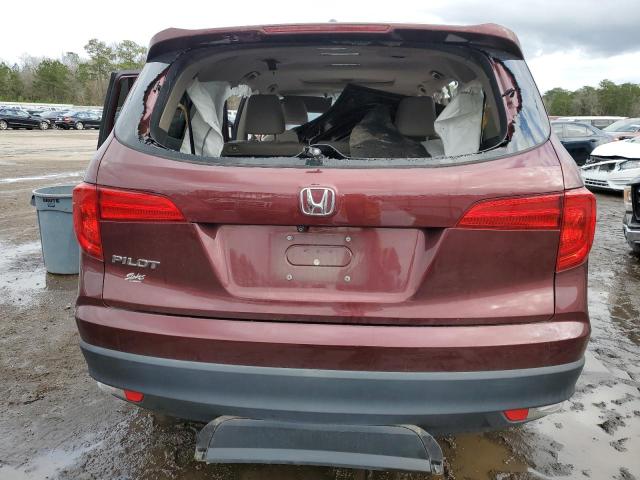 5FNYF5H58JB007487 - 2018 HONDA PILOT EXL MAROON photo 6