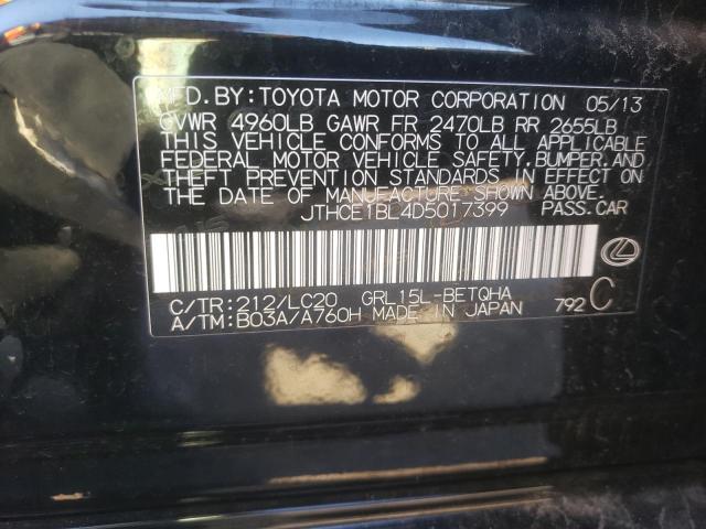 JTHCE1BL4D5017399 - 2013 LEXUS GS 350 BLACK photo 12