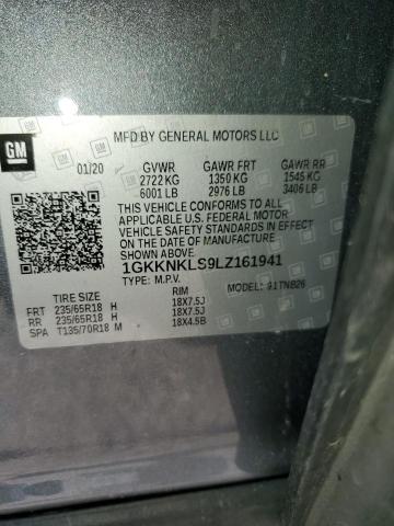 1GKKNKLS9LZ161941 - 2020 GMC ACADIA SLE GRAY photo 12