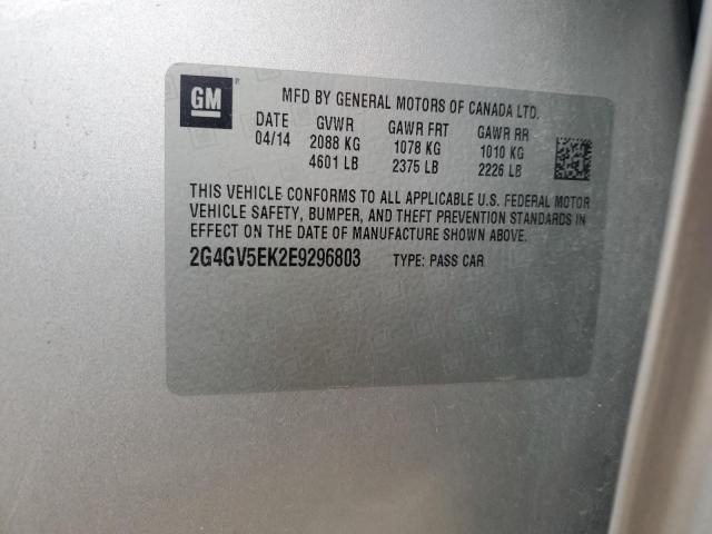 2G4GV5EK2E9296803 - 2014 BUICK REGAL 银色 照片 13