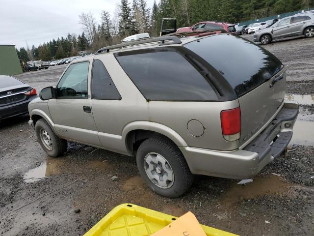 1GNCT18W21K160543 - 2001 CHEVROLET BLAZER TAN photo 2