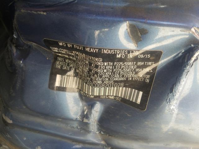 JF2GPABC0G8201028 - 2016 SUBARU CROSSTREK PREMIUM 蓝色 照片 10