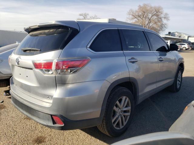 5TDZARFHXES004485 - 2014 TOYOTA HIGHLANDER LE SILVER photo 3