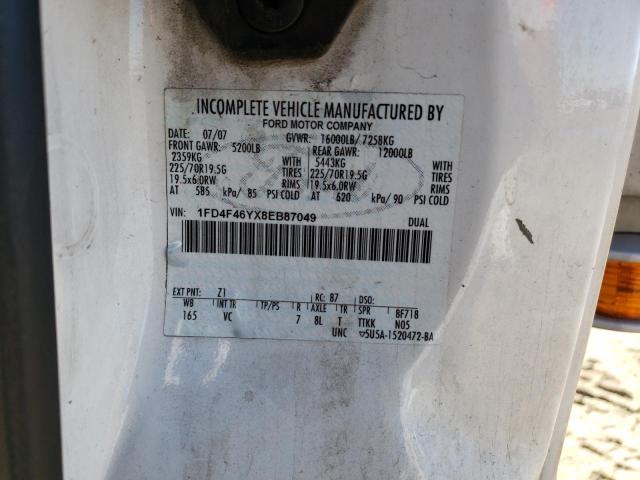 1FD4F46YX8EB87049 - 2008 FORD F450 SUPER DUTY WHITE photo 10