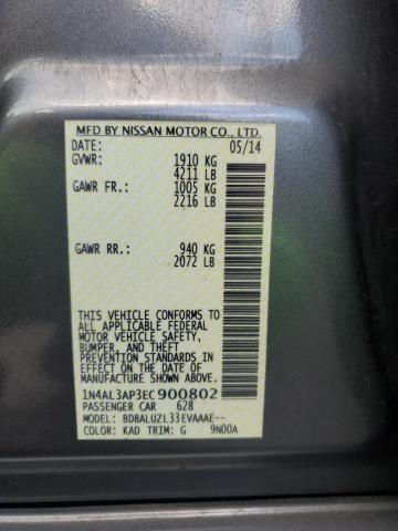 1N4AL3AP3EC900802 - 2014 NISSAN ALTIMA 2.5 GRAY photo 12