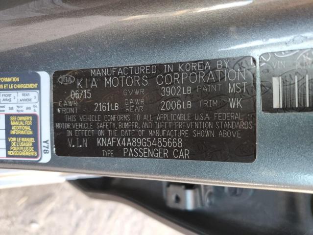 KNAFX4A89G5485668 - 2016 KIA FORTE EX GRAY photo 12