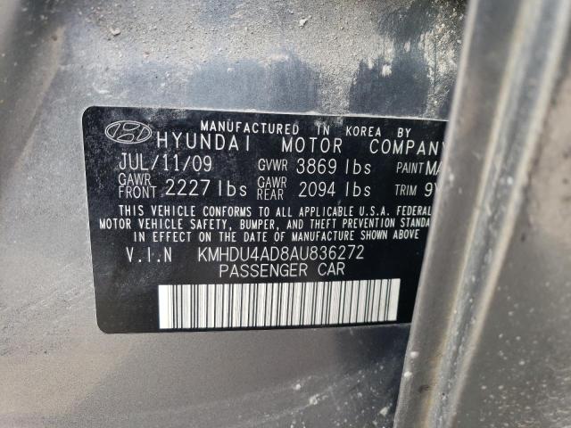 KMHDU4AD8AU836272 - 2010 HYUNDAI ELANTRA BLUE GRAY photo 12