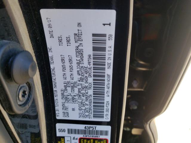 5TFDZ5BN1HX026736 - 2017 TOYOTA TACOMA DOUBLE CAB 黑色 照片 12