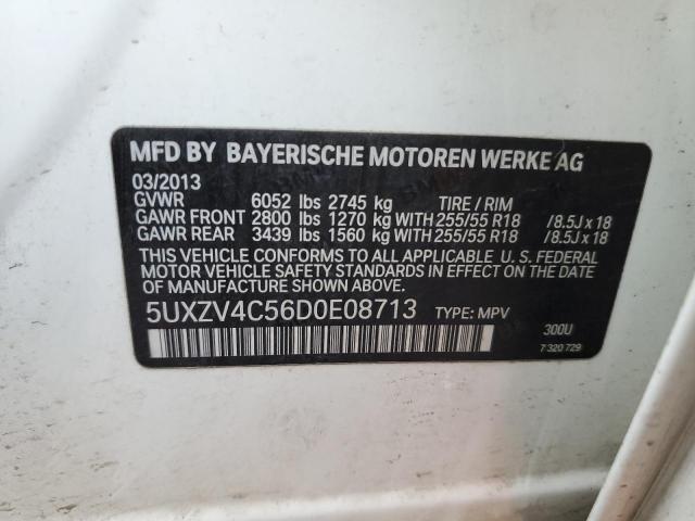 5UXZV4C56D0E08713 - 2013 BMW X5 XDRIVE35I WHITE photo 13
