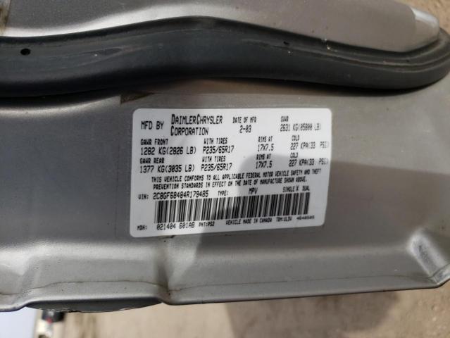 2C8GF68484R179485 - 2004 CHRYSLER PACIFICA SILVER photo 12