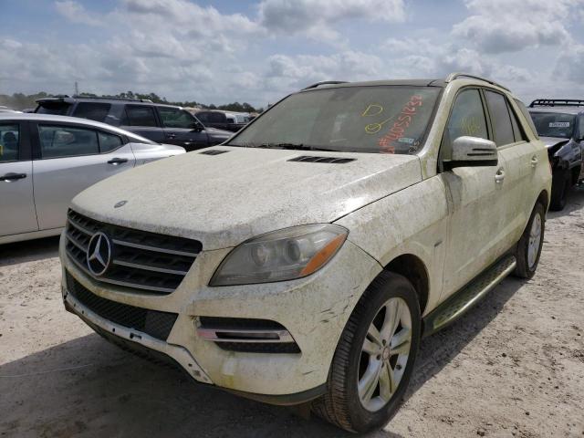 4JGDA5HB2CA054881 - 2012 MERCEDES-BENZ ML 350 4MATIC WHITE photo 2