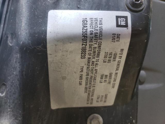 1G8AZ55F07Z188233 - 2007 SATURN ION LEVEL 2 GRAY photo 12