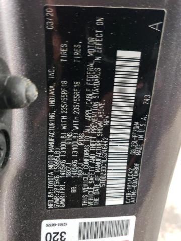 5TDDZ3DC1LS246442 - 2020 TOYOTA SIENNA XLE GRAY photo 13