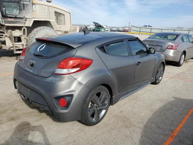 KMHTC6AE7EU204355 - 2014 HYUNDAI VELOSTER TURBO GRAY photo 3