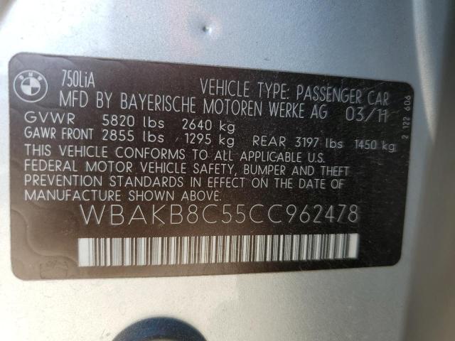 WBAKB8C55CC962478 - 2012 BMW ALPINA B7 LI SILVER photo 12