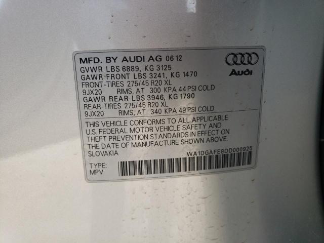 WA1DGAFE8DD000925 - 2013 AUDI Q7 PRESTIGE SILVER photo 13