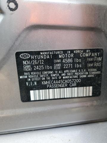 KMHEC4A45CA057200 - 2012 HYUNDAI SONATA HYBRID SILVER photo 12