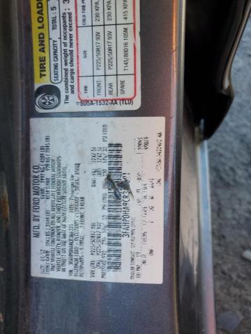 3FAHP0HA9CR366321 - 2012 FORD FUSION SE CHARCOAL photo 12