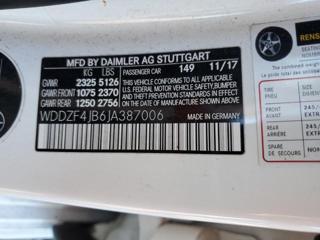 WDDZF4JB6JA387006 - 2018 MERCEDES-BENZ E 300 WHITE photo 12