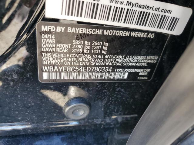 WBAYE8C54ED780334 - 2014 BMW 750 LI BLACK photo 13