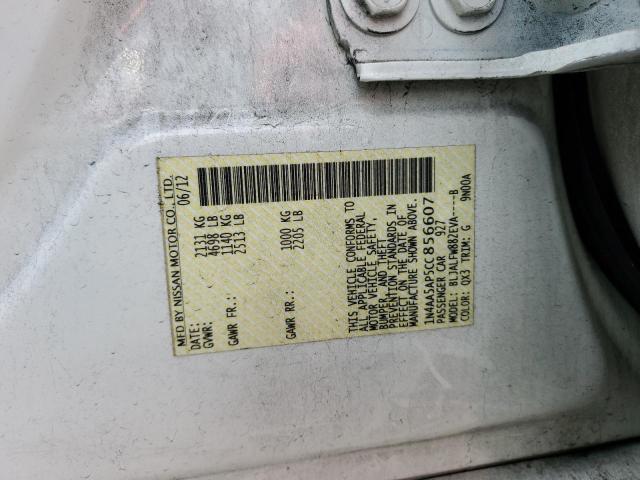 1N4AA5AP5CC856607 - 2012 NISSAN MAXIMA S WHITE photo 12