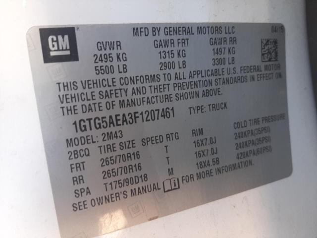 1GTG5AEA3F1207461 - 2015 GMC CANYON WHITE photo 12