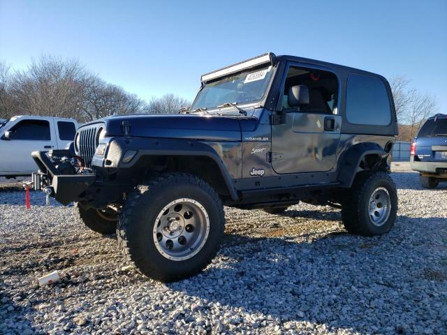 1J4FA49S42P732901 - 2002 JEEP WRANGLER / SPORT BLUE photo 1