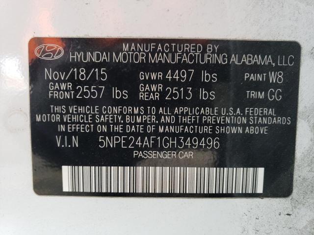 5NPE24AF1GH349496 - 2016 HYUNDAI SONATA SE WHITE photo 12