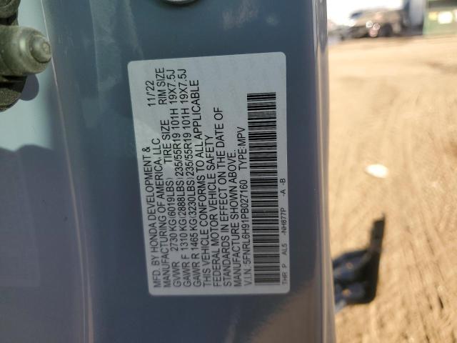 5FNRL6H91PB027160 - 2023 HONDA ODYSSEY ELITE رمادي صورة 14