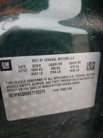 1G1PA5SHXE7135375 - 2014 CHEVROLET CRUZE LS GREEN photo 12