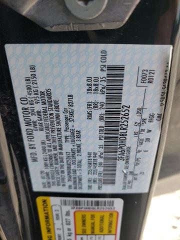 3FA6P0HD8LR252652 - 2020 FORD FUSION SE BLACK photo 12