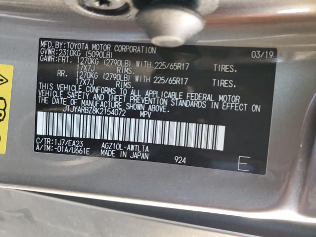 JTJYARBZ8K2154072 - 2019 LEXUS NX 300 BASE Gümüş foto 13