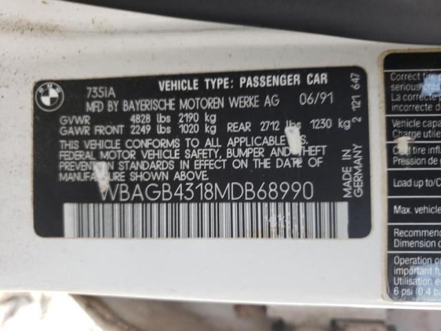 WBAGB4318MDB68990 - 1991 BMW 735 I AUTOMATIC WHITE photo 12