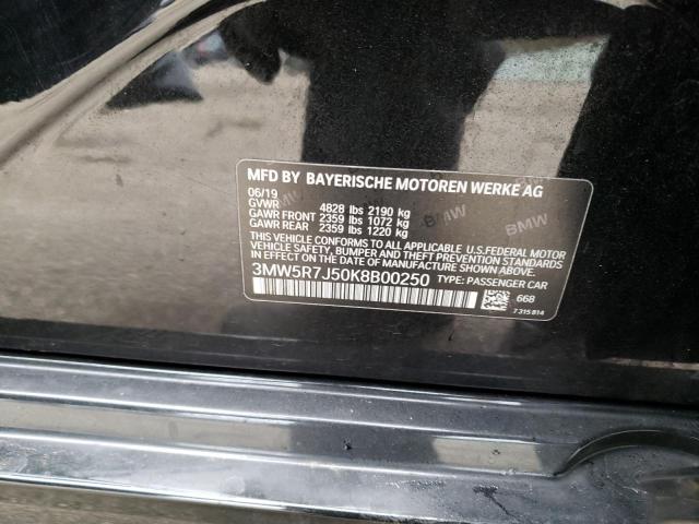 3MW5R7J50K8B00250 - 2019 BMW 330XI 黑色 照片 12