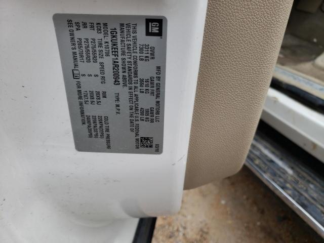 1GKUKEEF1AR200943 - 2010 GMC YUKON DENALI WHITE photo 14