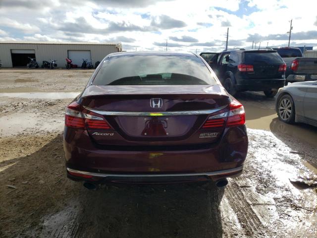 1HGCR2F14HA209196 - 2017 HONDA ACCORD SPORT SPECIAL EDITION MAROON photo 6